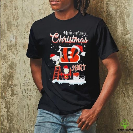 Snoopy and Charlie Brown NFL Cincinnati Bengals This Is My Christmas T Shirt