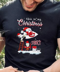 Snoopy and Charlie Brown NFL Kansas City Chiefs This Is My Christmas T Shirt