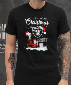 Snoopy and Charlie Brown NFL Las Vegas Raiders This Is My Christmas T Shirt