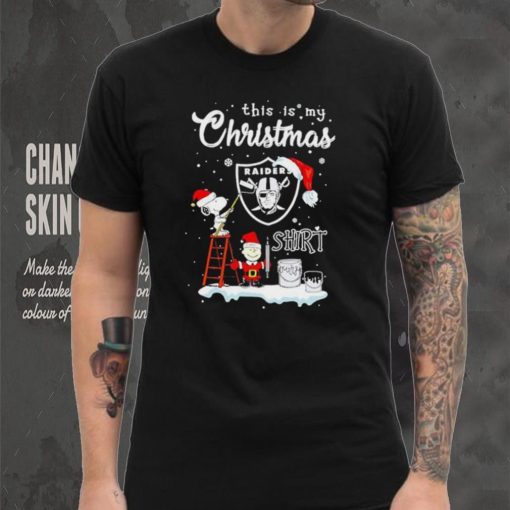 Snoopy and Charlie Brown NFL Las Vegas Raiders This Is My Christmas T Shirt