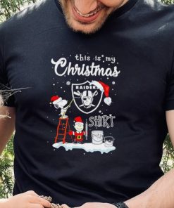 Snoopy and Charlie Brown NFL Las Vegas Raiders This Is My Christmas T Shirt