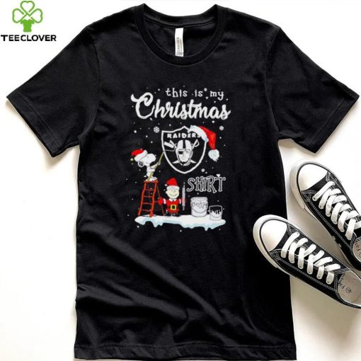 Snoopy and Charlie Brown NFL Las Vegas Raiders This Is My Christmas T Shirt