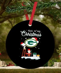 Snoopy and Charlie Brown Santa Green Bay Packers this is my Christmas ornament
