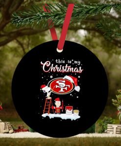 Snoopy and Charlie Brown Santa San Francisco 49ers this is my Christmas ornament