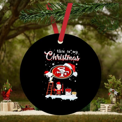 Snoopy and Charlie Brown Santa San Francisco 49ers this is my Christmas ornament