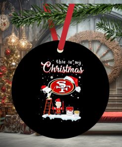 Snoopy and Charlie Brown Santa San Francisco 49ers this is my Christmas ornament