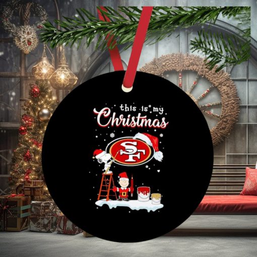 Snoopy and Charlie Brown Santa San Francisco 49ers this is my Christmas ornament