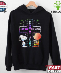 Snoopy and Charlie Brown let me tell you about my Jesus shirt