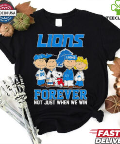Snoopy and Friends Detroit Lions forever not just when we win football cartoon shirt