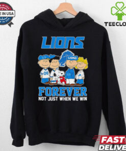 Snoopy and Friends Detroit Lions forever not just when we win football cartoon shirt