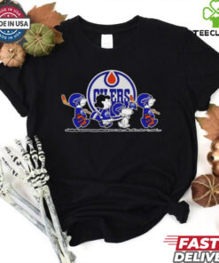 Snoopy and Friends Road Edmonton Oilers Logo shirt