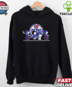 Snoopy and Friends Road Edmonton Oilers Logo shirt