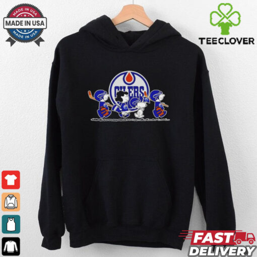 Snoopy and Friends Road Edmonton Oilers Logo shirt