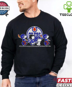 Snoopy and Friends Road Edmonton Oilers Logo shirt