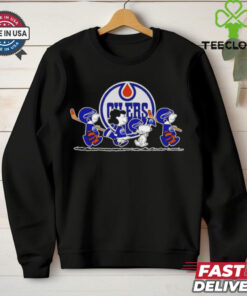 Snoopy and Friends Road Edmonton Oilers Logo shirt