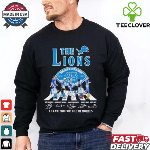 Snoopy and Friends The Detroit Lions Road Jared Goff Gibbs Montgomery Brown and Campbell Signatures shirt