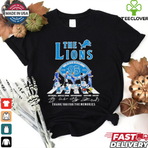 Snoopy and Friends The Detroit Lions Road Jared Goff Gibbs Montgomery Brown and Campbell Signatures shirt
