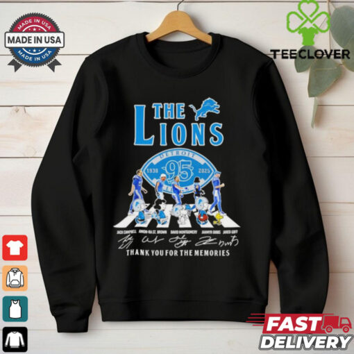 Snoopy and Friends The Detroit Lions Road Jared Goff Gibbs Montgomery Brown and Campbell Signatures shirt