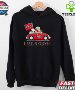Snoopy and Uga dog driving car let’s go Georgia Bulldogs shirt