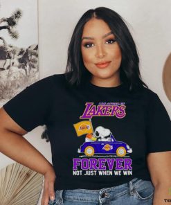 Snoopy and WoodStock Los Angeles Lakers basketball forever fan not just when win shirt