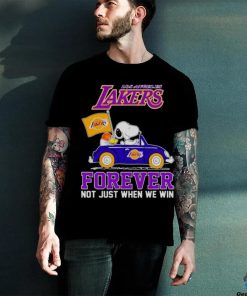 Snoopy and WoodStock Los Angeles Lakers basketball forever fan not just when win hoodie, sweater, longsleeve, shirt v-neck, t-shirt