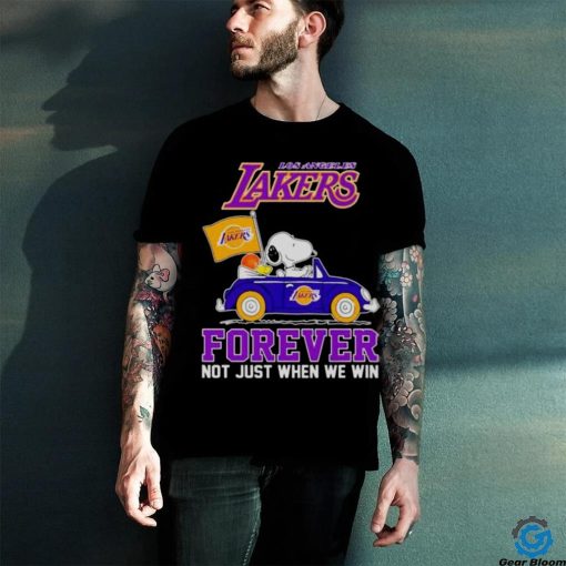 Snoopy and WoodStock Los Angeles Lakers basketball forever fan not just when win hoodie, sweater, longsleeve, shirt v-neck, t-shirt