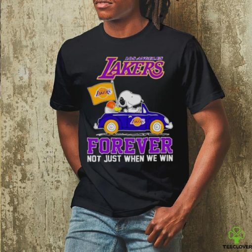 Snoopy and WoodStock Los Angeles Lakers basketball forever fan not just when win hoodie, sweater, longsleeve, shirt v-neck, t-shirt