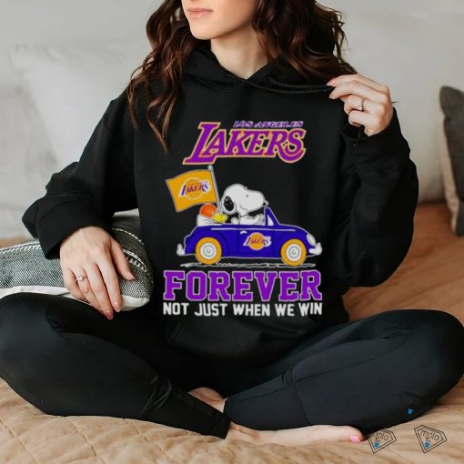 Snoopy and WoodStock Los Angeles Lakers basketball forever fan not just when win hoodie, sweater, longsleeve, shirt v-neck, t-shirt