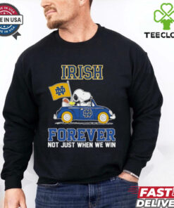 Snoopy and Woodstock Driver Notre Dame Fighting Irish forever not just when we win shirt