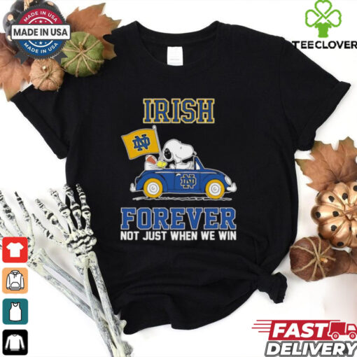 Snoopy and Woodstock Driver Notre Dame Fighting Irish forever not just when we win shirt