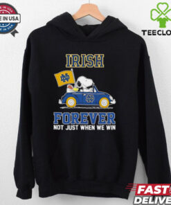 Snoopy and Woodstock Driver Notre Dame Fighting Irish forever not just when we win shirt