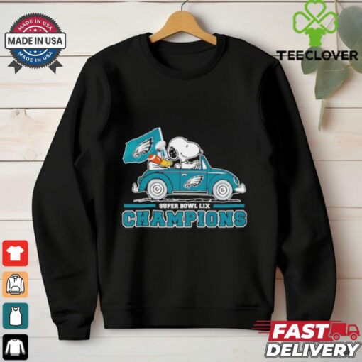 Snoopy and Woodstock Driver Super Bowl LIX Champions Philadelphia Eagles shirt