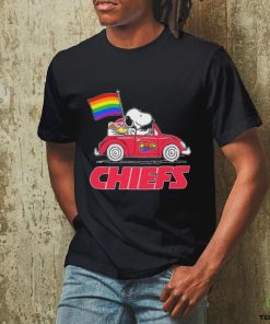 Snoopy and Woodstock Driving Car Kansas City Chiefs Pride Flag shirt