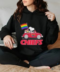 Snoopy and Woodstock Driving Car Kansas City Chiefs Pride Flag hoodie, sweater, longsleeve, shirt v-neck, t-shirt