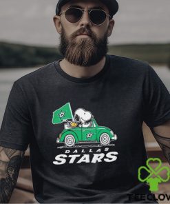 Snoopy and Woodstock Driving car Dallas Stars Hockey T Shirt
