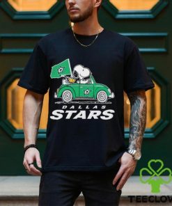 Snoopy and Woodstock Driving car Dallas Stars Hockey T Shirt