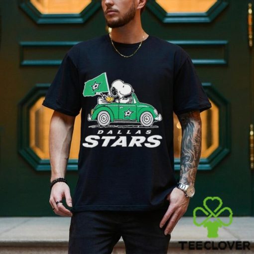 Snoopy and Woodstock Driving car Dallas Stars Hockey T Shirt