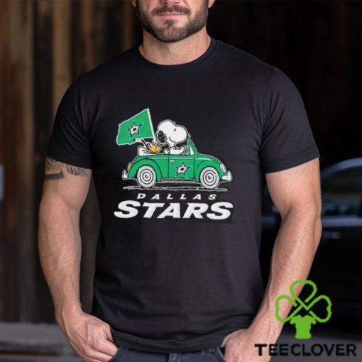 Snoopy and Woodstock Driving car Dallas Stars Hockey T Shirt