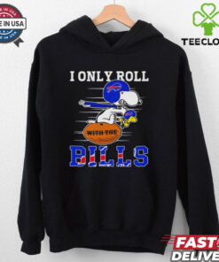 Snoopy and Woodstock I only roll with the Bills shirt Limited Edition