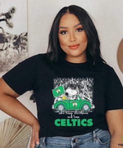 Snoopy and Woodstock Just A Girl Who Loves Christmas And Love Boston Celtics 2023 T Shirt