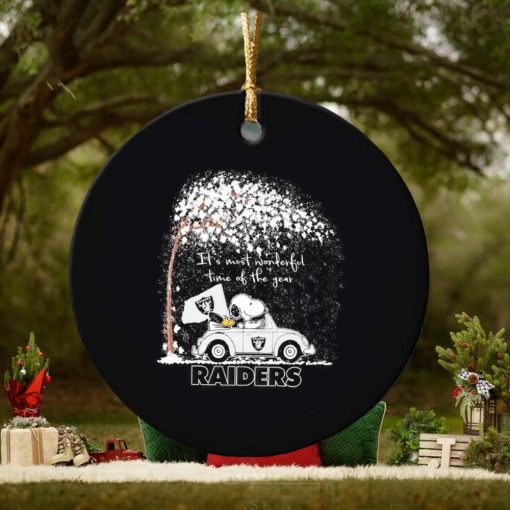 Snoopy and Woodstock Raiders winter it’s most wonderful time of the year ornament