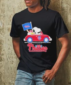 Snoopy and Woodstock Riding Car Philadelphia Phillies Flag 2023 Shirt