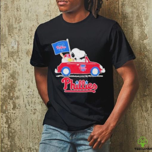 Snoopy and Woodstock Riding Car Philadelphia Phillies Flag 2023 Shirt