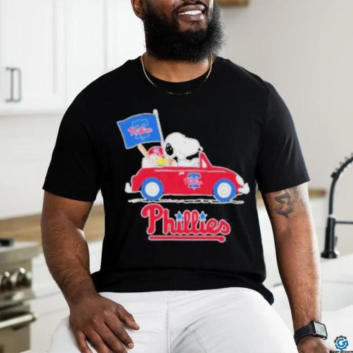 Snoopy and Woodstock Riding Car Philadelphia Phillies Flag 2023 Shirt