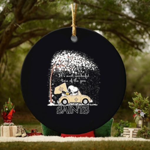 Snoopy and Woodstock Saints winter it’s most wonderful time of the year ornament