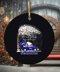 Snoopy and Woodstock Seahawks winter it’s most wonderful time of the year ornament