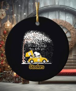 Snoopy and Woodstock Steelers winter it’s most wonderful time of the year ornament