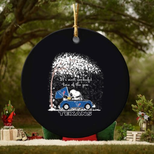 Snoopy and Woodstock Texans winter it’s most wonderful time of the year ornament