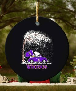 Snoopy and Woodstock Vikings winter it’s most wonderful time of the year ornament