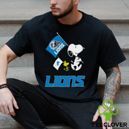 Snoopy and Woodstock detroit lions flag helmet Shirt